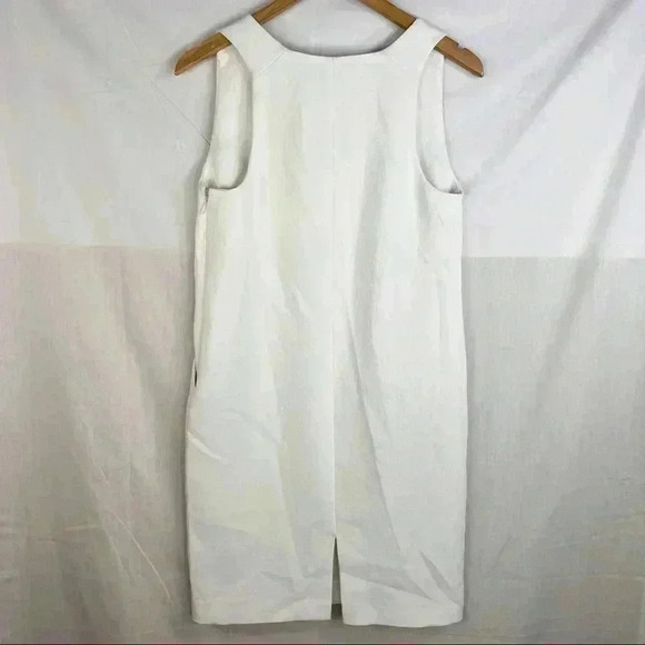 ARITZIA BABATON Womens White Louie Dress Sz 4 Slit Back Elegant Holiday Wedding - Picture 4 of 11